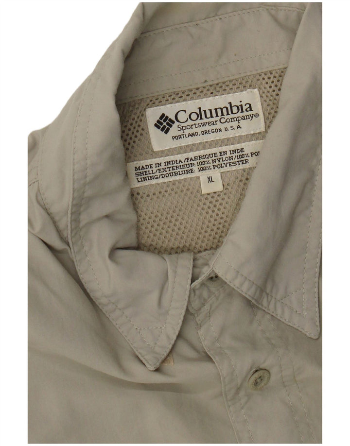 Columbia Mens Short Sleeve Shirt XL Khaki Nylon