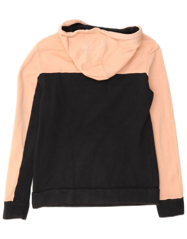 Felpa con cappuccio grafica da donna Adidas UK 12/14 Cotone color block rosa medio