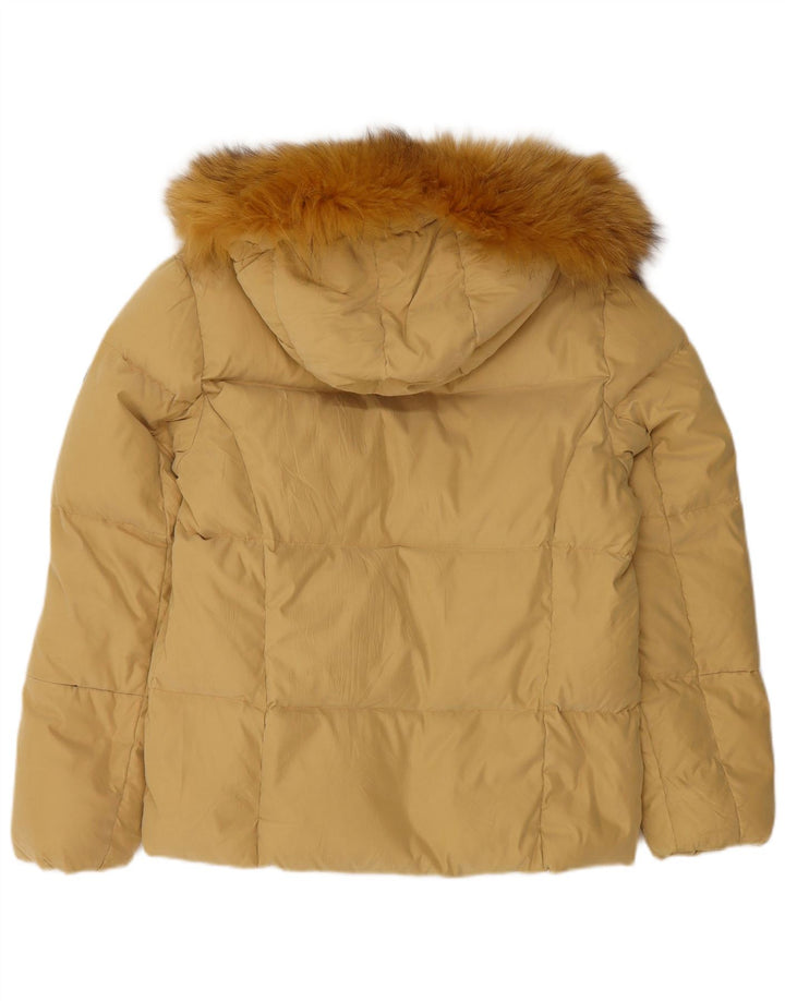 Chateu Beau Cadre Womens Hooded Padded Jacket IT 44 Medium Yellow Polyester