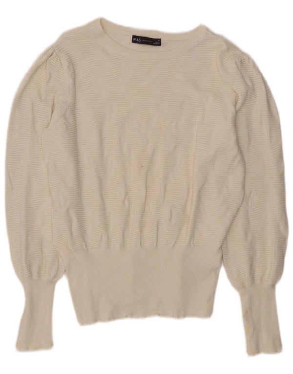 Marks & Spencer Pull col bateau pour femme UK 12 Medium Off White