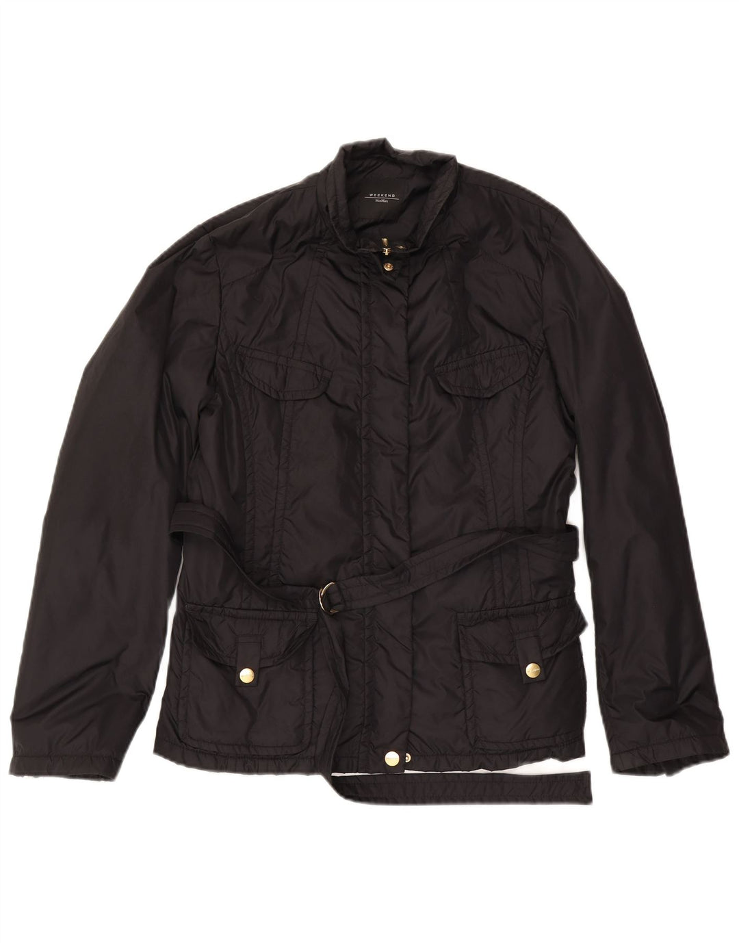Max Mara Womens Weekend Utility Jacket UK 18 XL  Black Polyamide