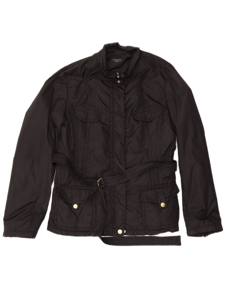 Max Mara Womens Weekend Utility Jacket UK 18 XL  Black Polyamide