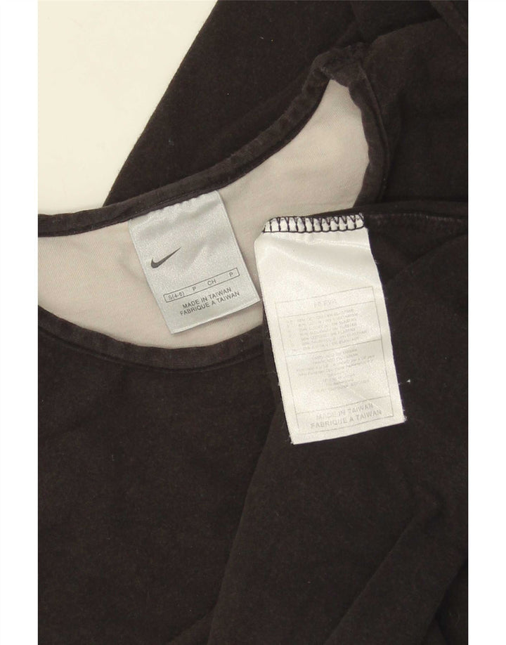 Top Nike da donna a manica lunga US 4/6 Small in cotone nero