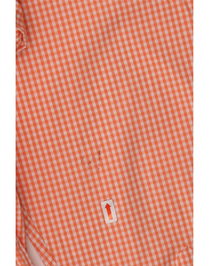 Izod Mens Shirt Large Pink Gingham Cotton