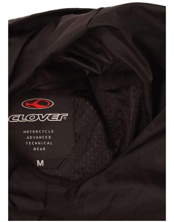 Clover Womens Graphic Racer Jacket UK 14 Medium Black Colourblock Polyamid