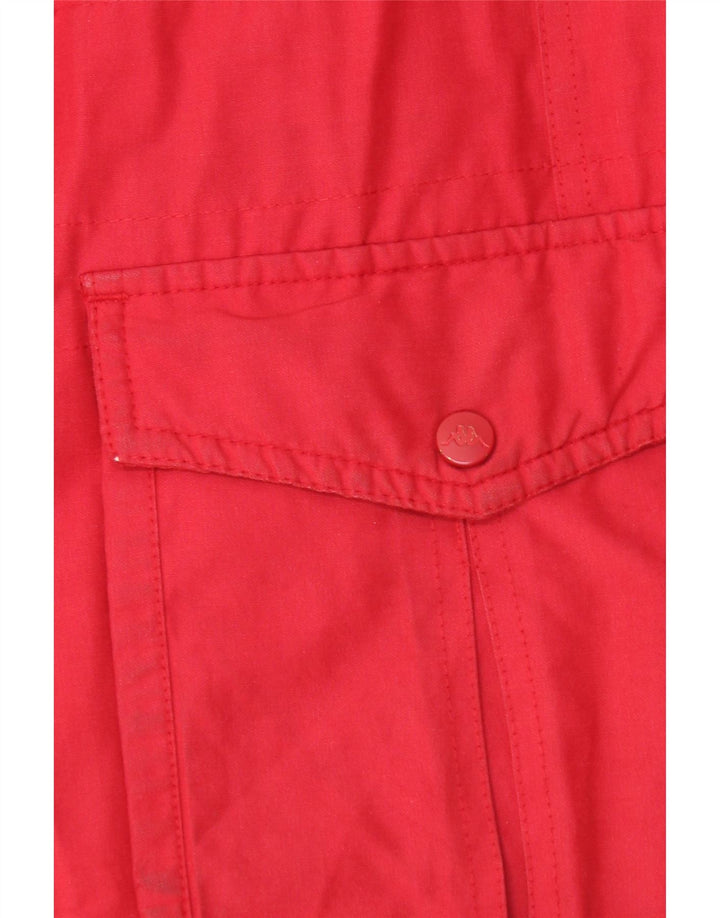KAPPA Womens Hooded Padded Coat UK 10 Small Red Cotton Vintage Kappa and Second-Hand Kappa from Messina Hembry 