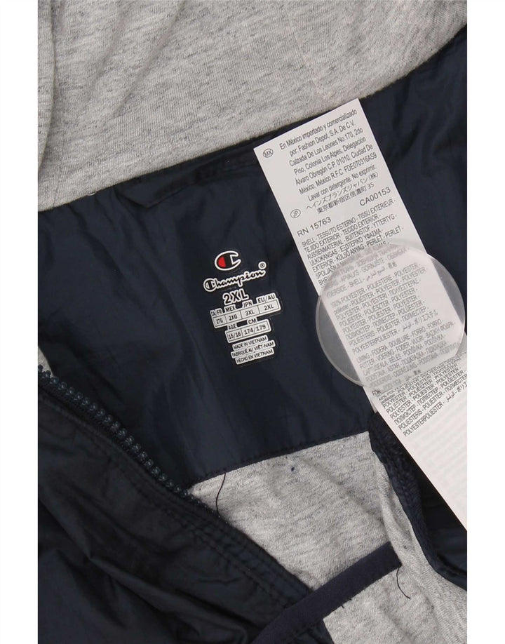 Giacca antipioggia con cappuccio Champion da ragazzo 15-16 anni 2XL poliestere blu navy
