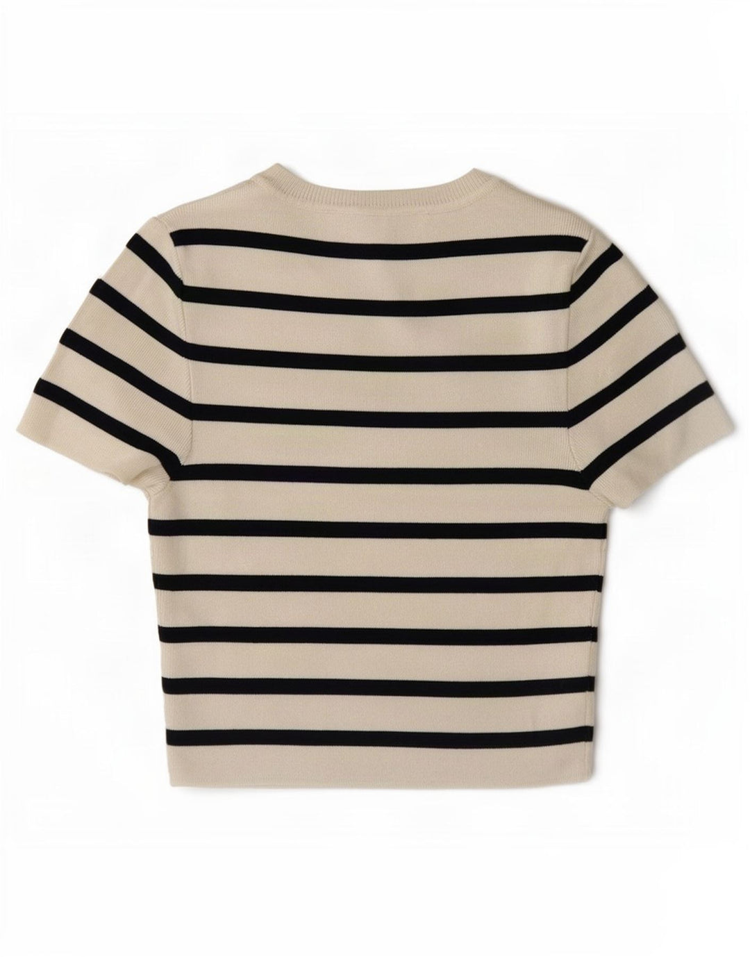 Zara Womens Crop Top UK 12 Medium Blanc Rayé