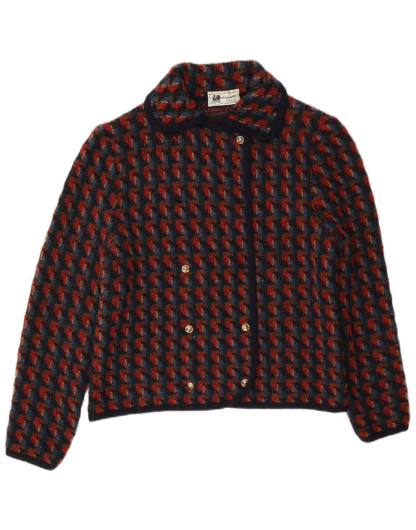 Vintage γυναικεία πλεκτή 2 τεμάχια σετ UK 14 Medium W28 Red Houndstooth