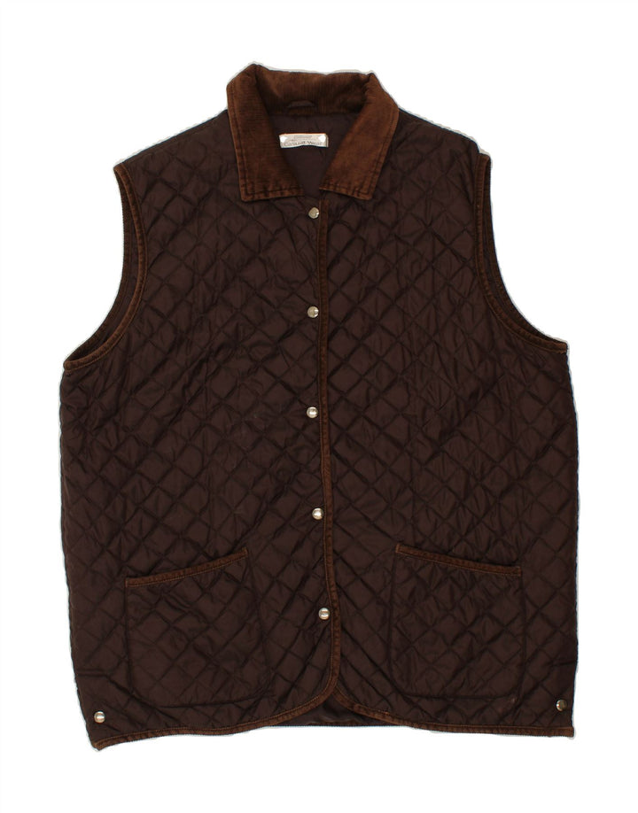 ST. BERNARD Womens Quilted Gilet US 16 2XL Brown Nylon Vintage St. Bernard and Second-Hand St. Bernard from Messina Hembry 