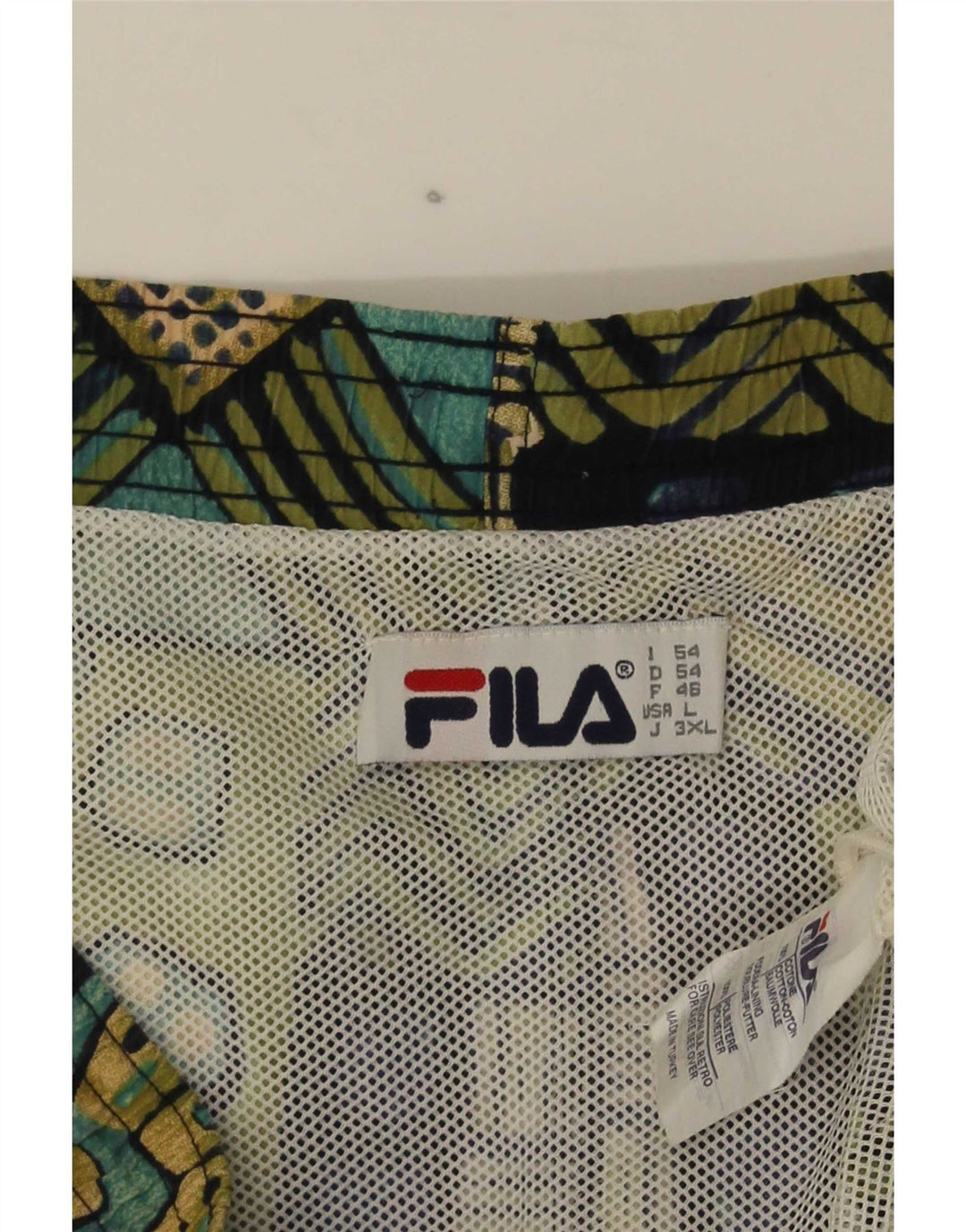 Fila Mens Swimming Shorts Large  Multicoloured Geometric Cotton