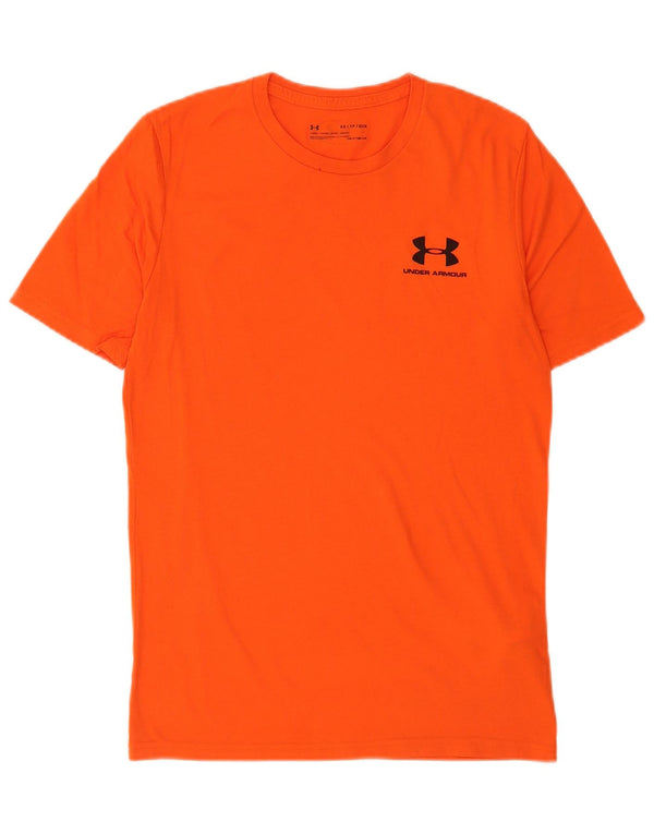Under Armour Herre Heat Gear T-Shirt Top XS Orange Bomuld