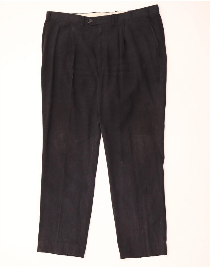 Marks & Spencer Herre Pegged Suit Bukser W42 L33 Navy Blue Lyocell