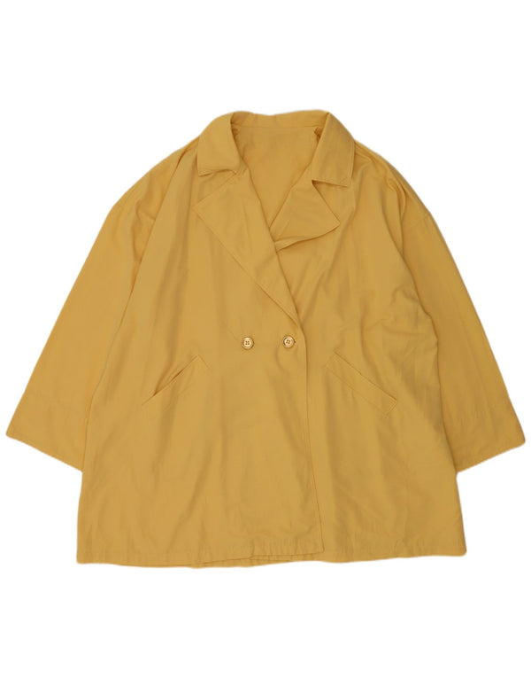 Vintage Damen Übergroßer Doppelbrustmantel UK 22 3XL Gelb