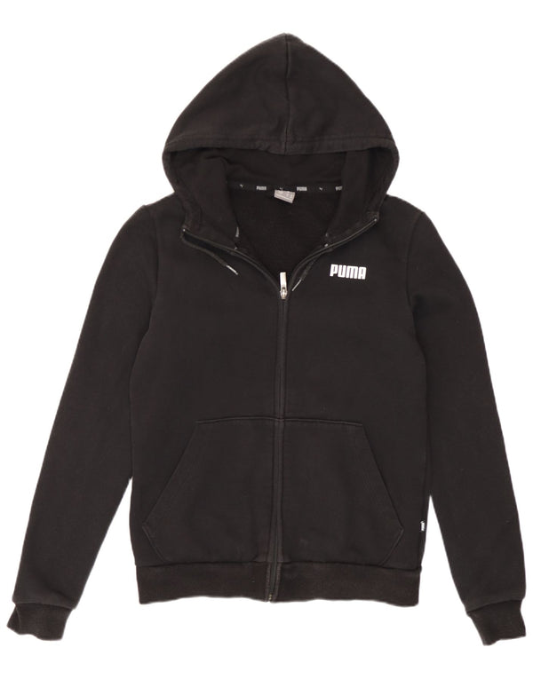 Puma Damen Zip Hoodie Pullover UK 10 Small Schwarz Baumwolle