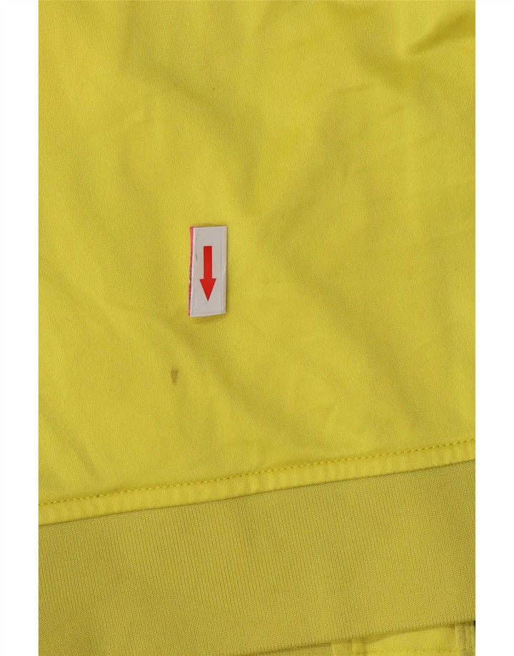 Kappa Womens Graphic Tracksuit Top Jacket UK 14 Medium Yellow Colourblock