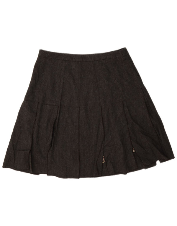 Roberto Cavalli Womens Pleated A-Line Skirt W28 Medium Grey
