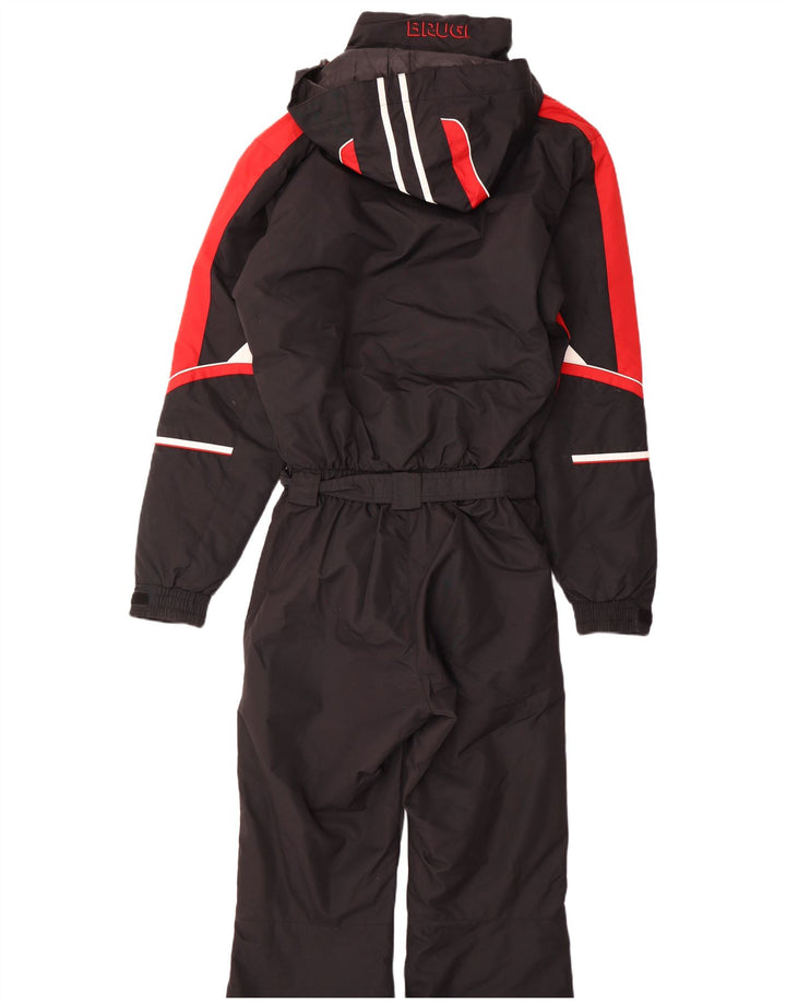 Brugi Mens Graphic Hooded Ski Jumpsuit Medium  Black Colourblock Polyamide