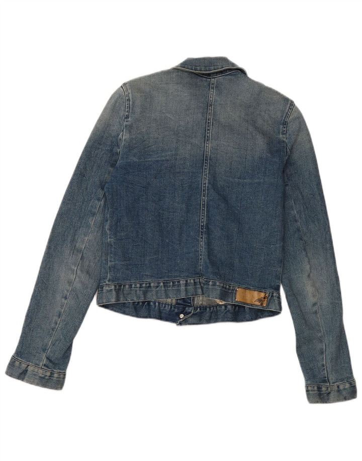Vintage Womens Crop Denim Jacket IT 40 Small Blue Cotton