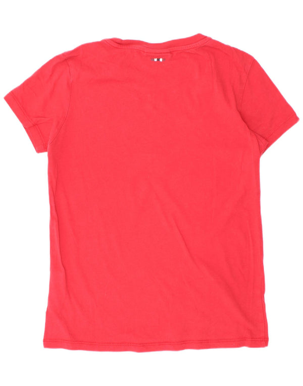 Napapijri Boys Geographic Graphic T-Shirt Top 7-8 År Rød Bomuld