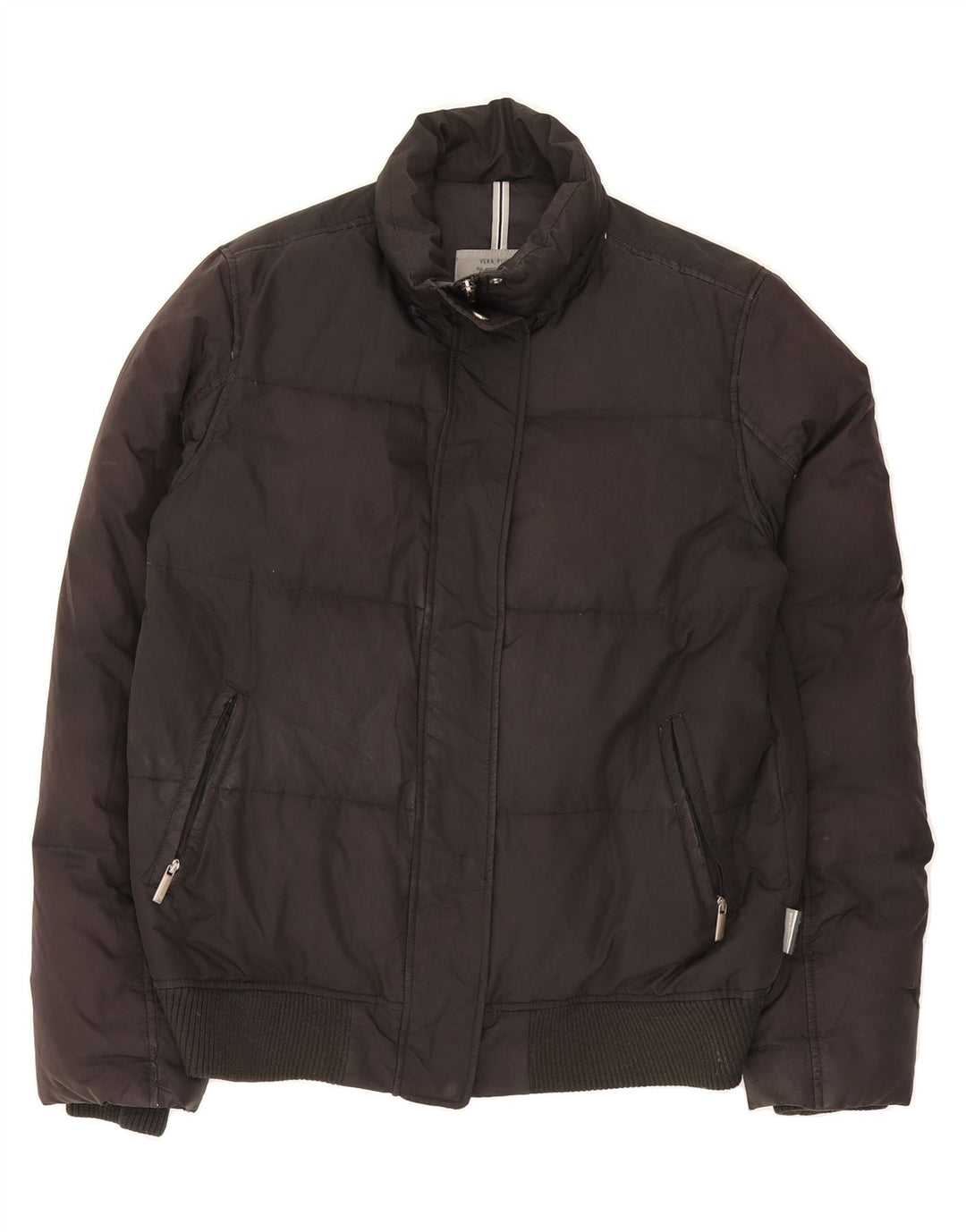 DIADORA Womens Padded Jacket UK 14 Medium Black Polyester Vintage Diadora and Second-Hand Diadora from Messina Hembry 