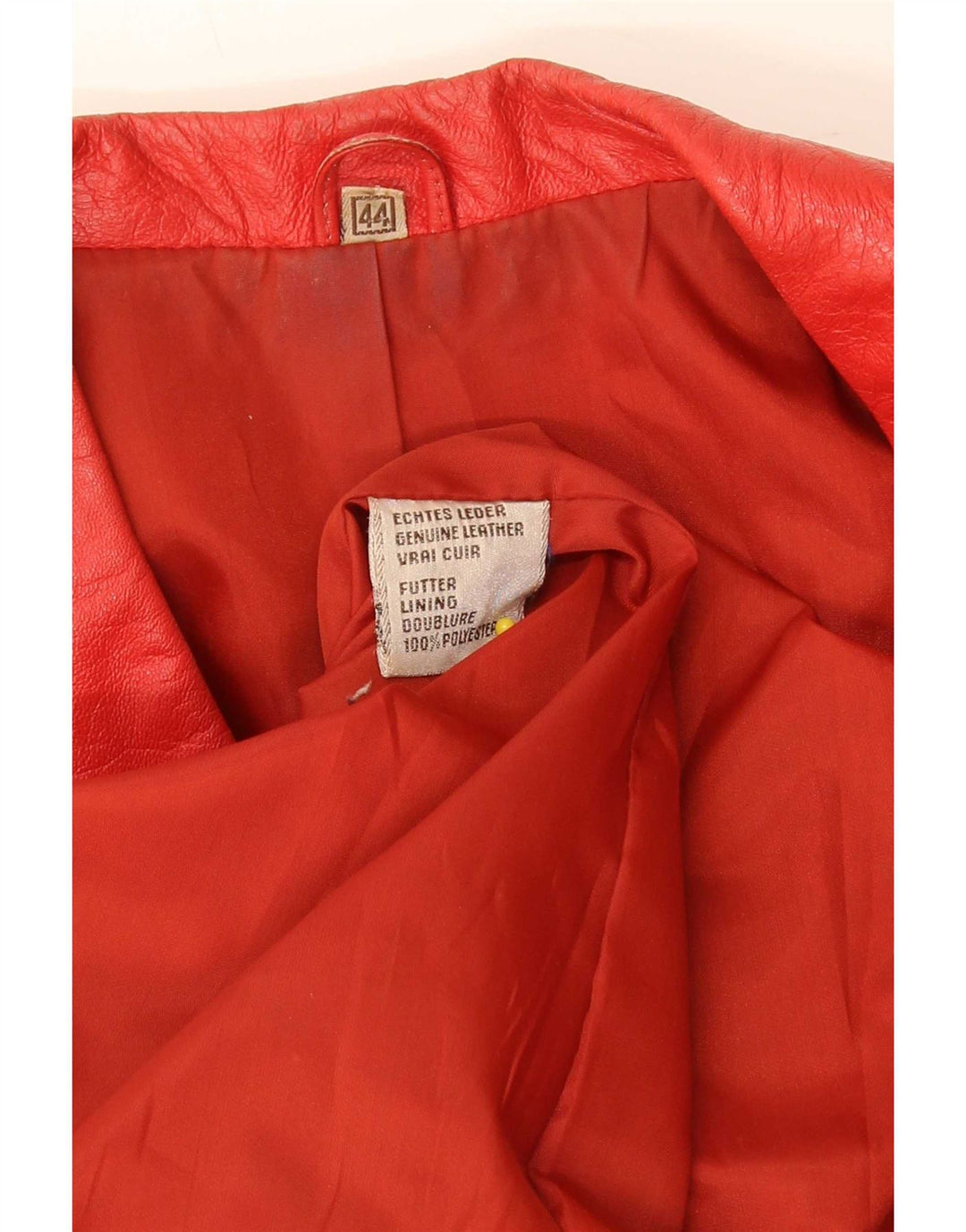 Giacca blazer in pelle vintage da uomo a 2 bottoni EU 44 XL rossa