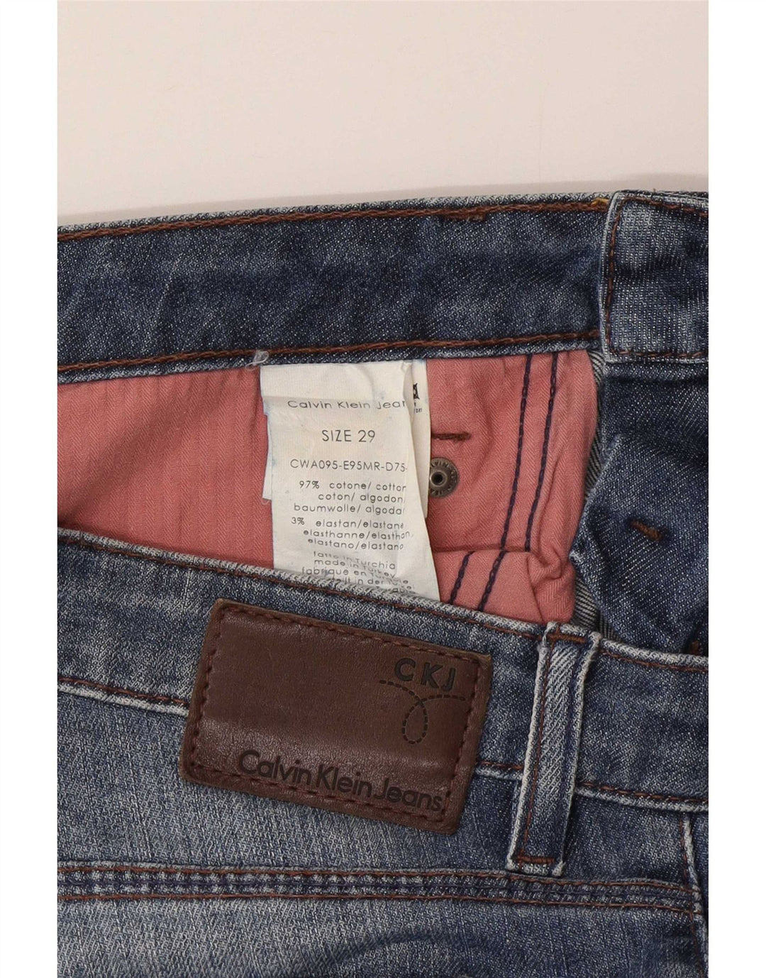 Женские узкие джинсы Calvin Klein W29 L33, синий хлопок