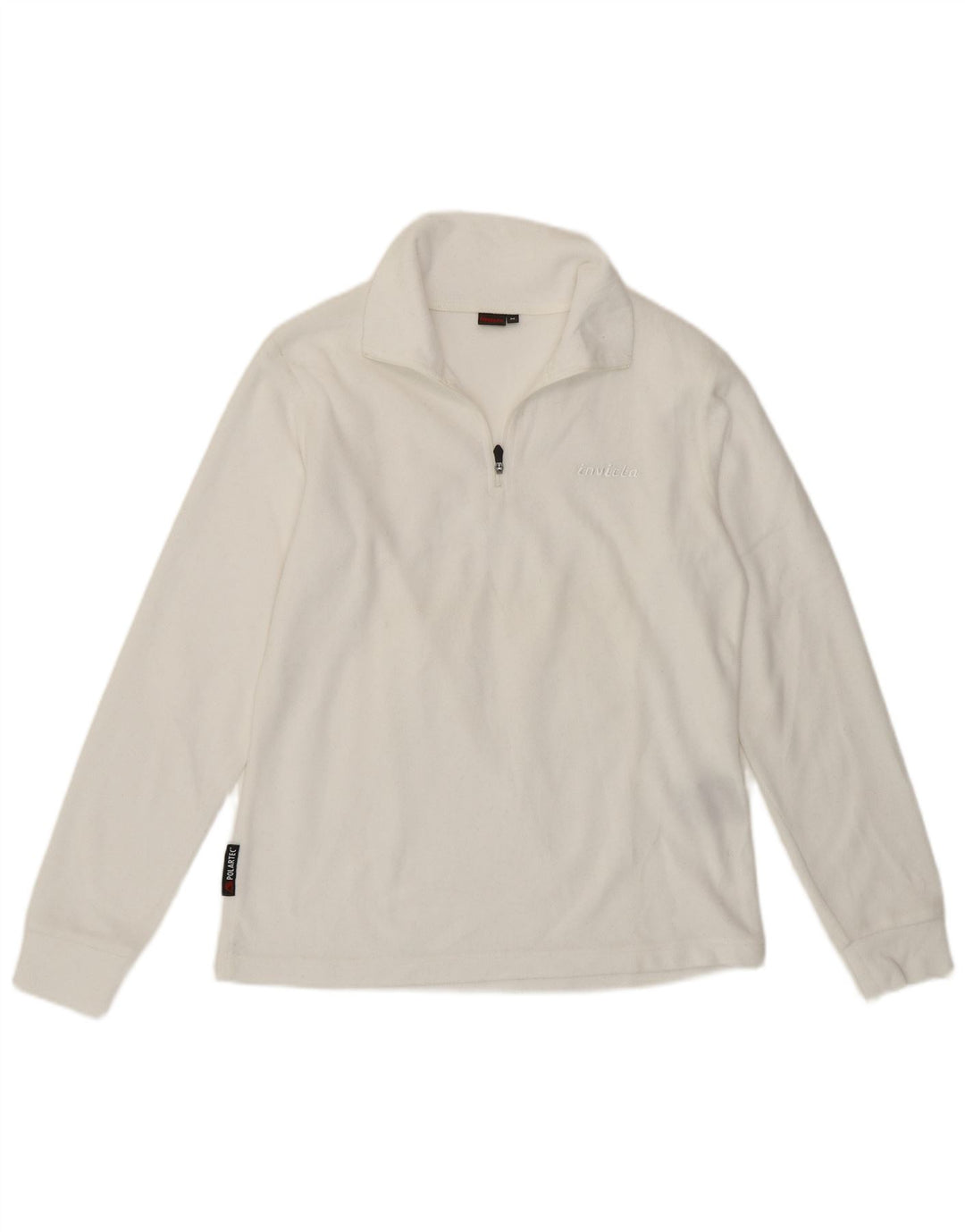 Invicta Womens Zip Neck Fleece Jumper UK 14 Medium White Polyester