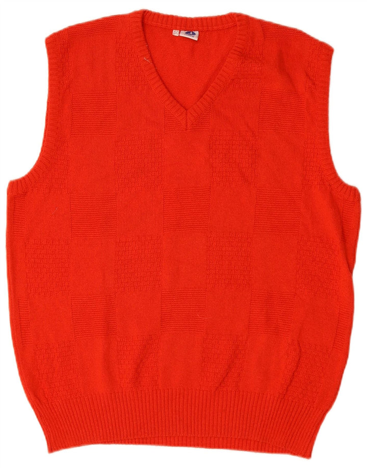 VINTAGE Herrevest Tank Top IT 50 Medium Rød Bomuld