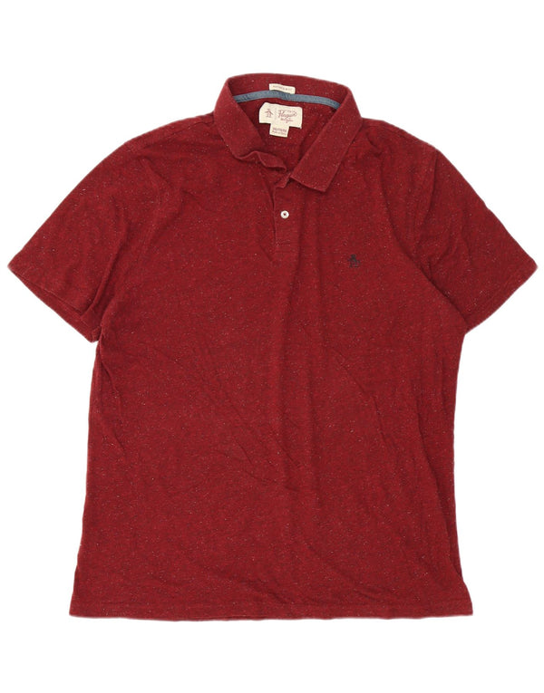 Penguin Heritage Heritage Slim Fit Polo Shirt 2XL Bourgogne Flecked Bomuld