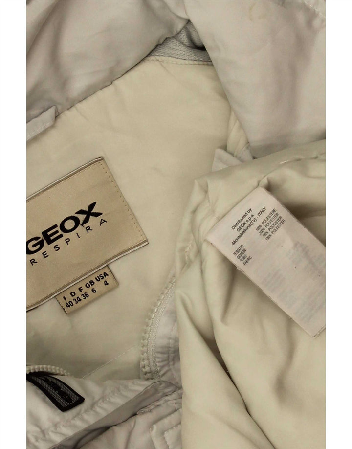 Geox Dame Hætte Oversized Polstret Jakke UK 6 XS Hvid Polyester
