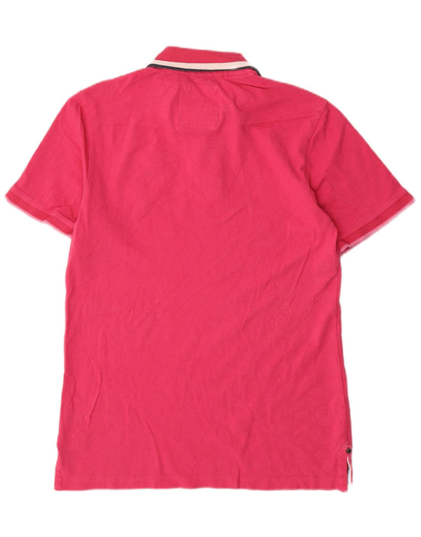 Crew Clothing Mens Graphic Polo Shirt Small Pink Striped Cotton