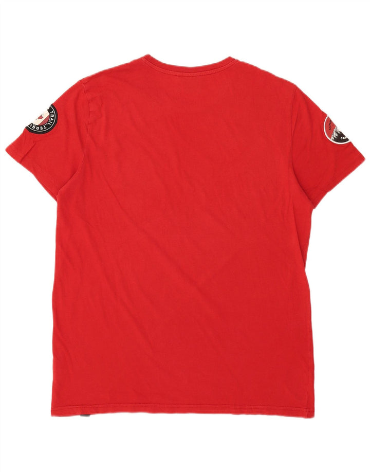 Canada Mens Graphic T-Shirt Top Medium Red Cotton