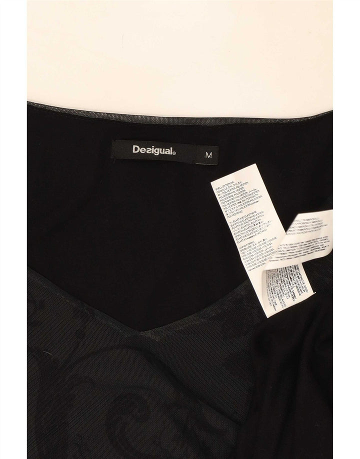 Desigual ženska majica s tunikom dugih rukava UK 12 Srednje crna paisley poliester