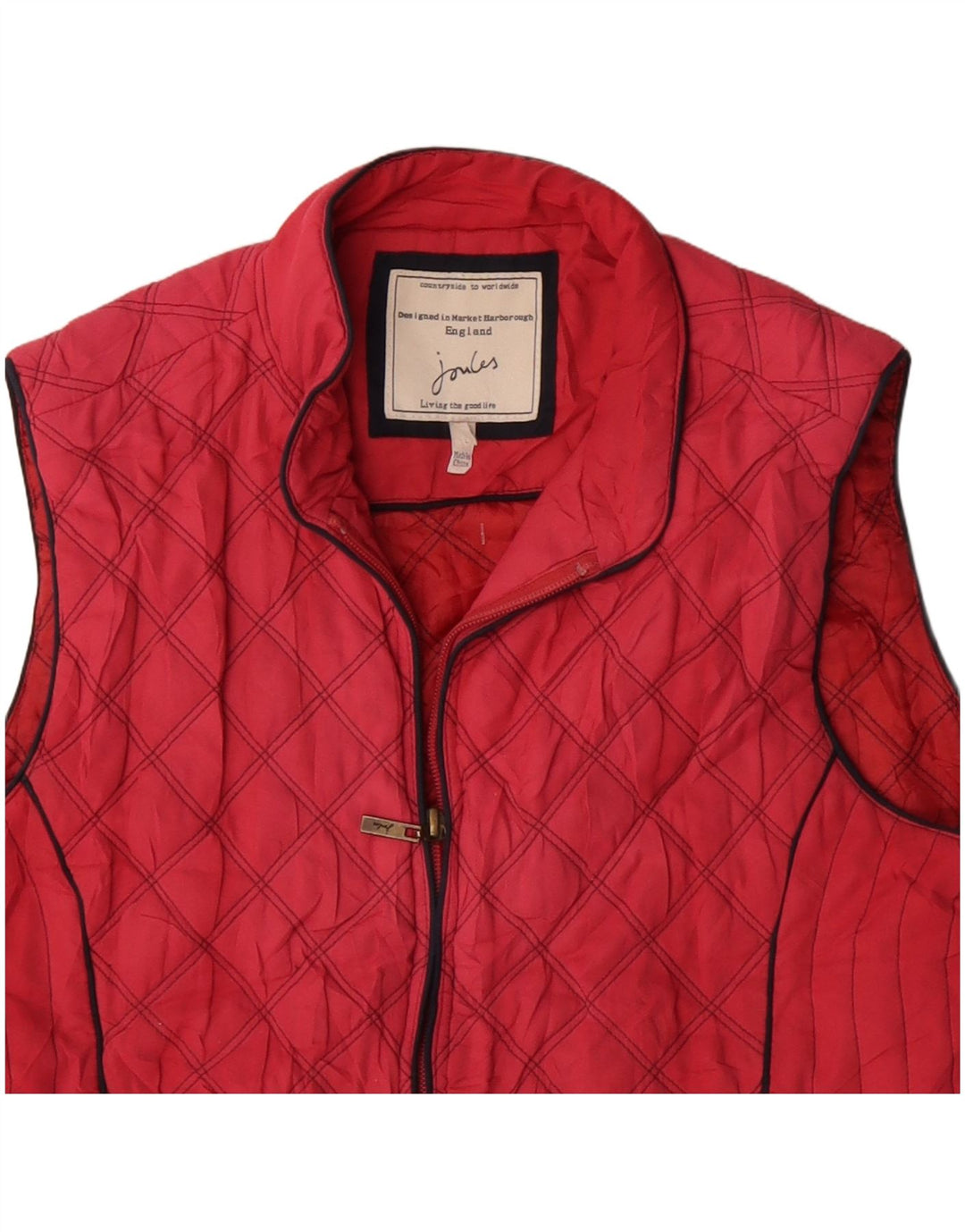 JOULES Damen Steppweste UK 16 Large Rot Polyester