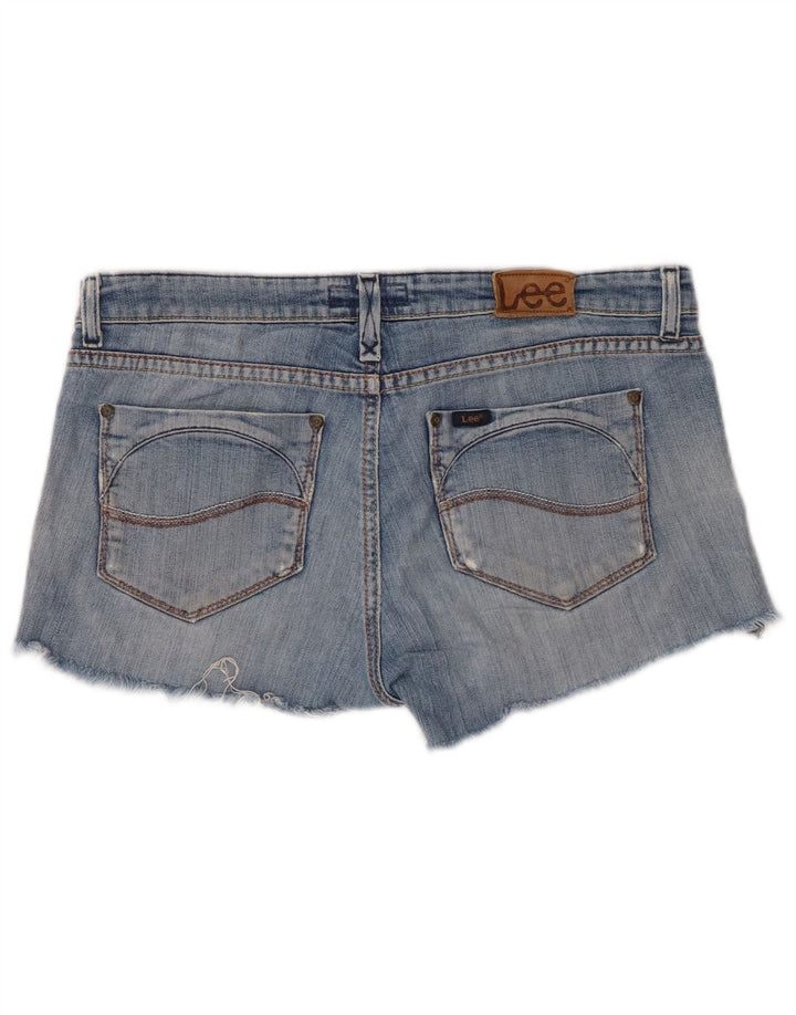 Pantaloni scurți LEE Bell din denim învechit pentru femei W30, bumbac albastru mediu