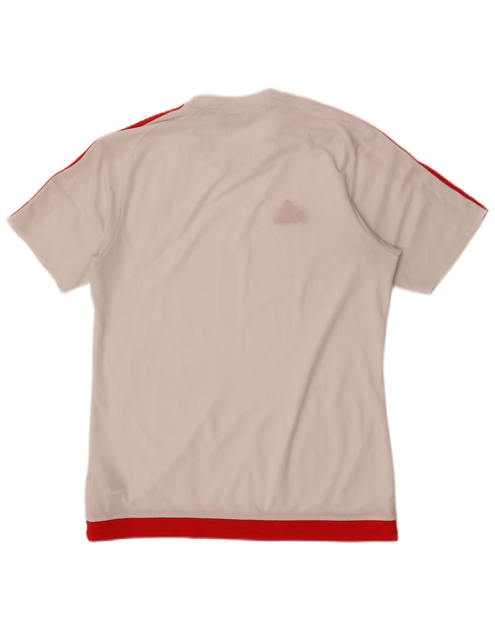 Adidas Herre Climalite T-Shirt Top Medium White Colourblock Polyester