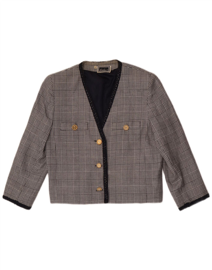 Luisa Spagnoli Womens 3/4 Sleeve Blazer Jacket IT 44 Medium Grey