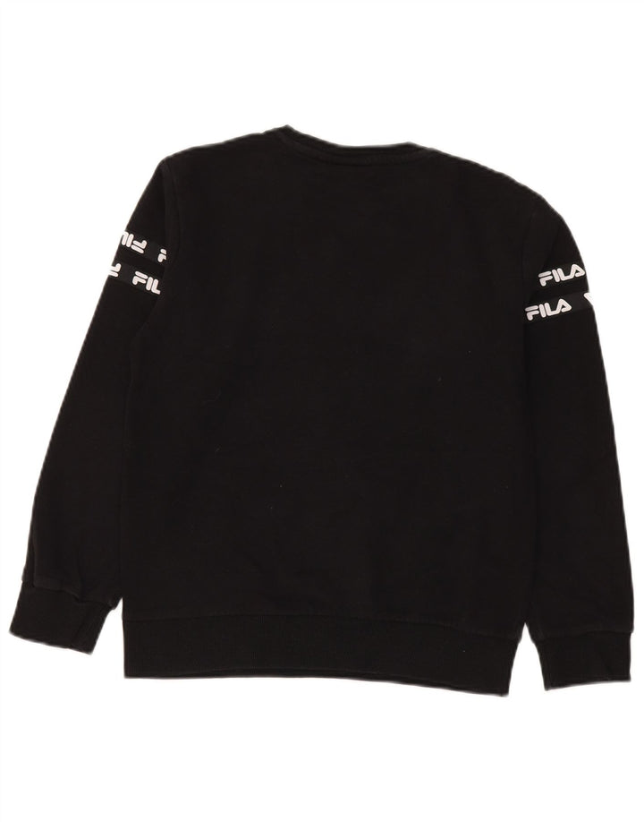 Fila Boys Graphic Sweatshirt Jumper 11-12 Years Black Cotton