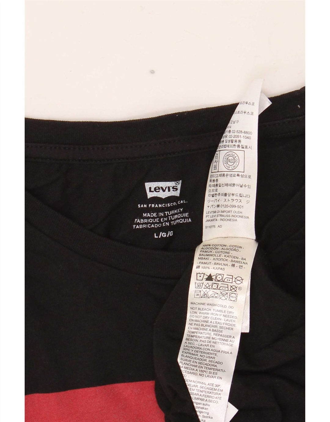 Levi's Mens Graphic Top Manga Larga Grande Algodón Negro