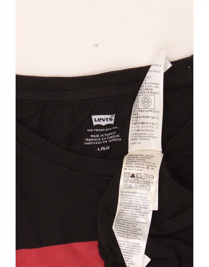 Levi's Mens Graphic Top Manga Larga Grande Algodón Negro