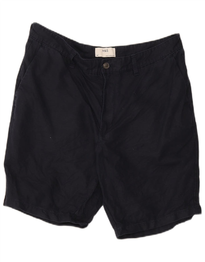Marks & Spencer Mens Chino Shorts W36 Large Navy Blue Cotton