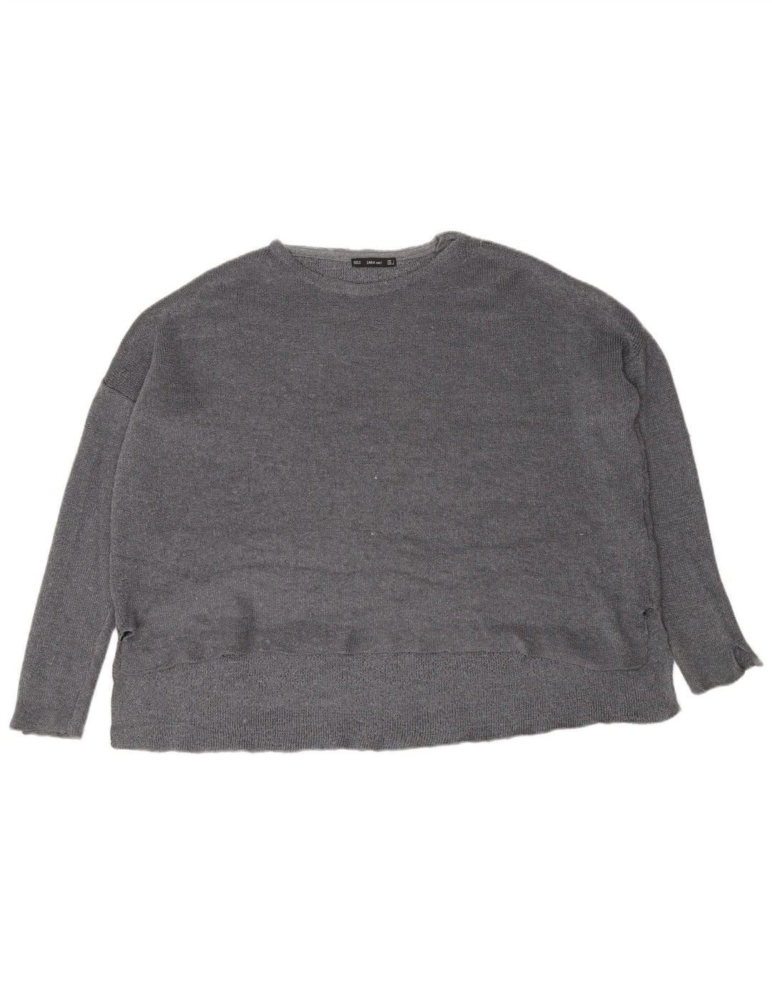 Pulover supradimensionat pentru femei Zara, cu gâtul turn, UK 10, gri mic