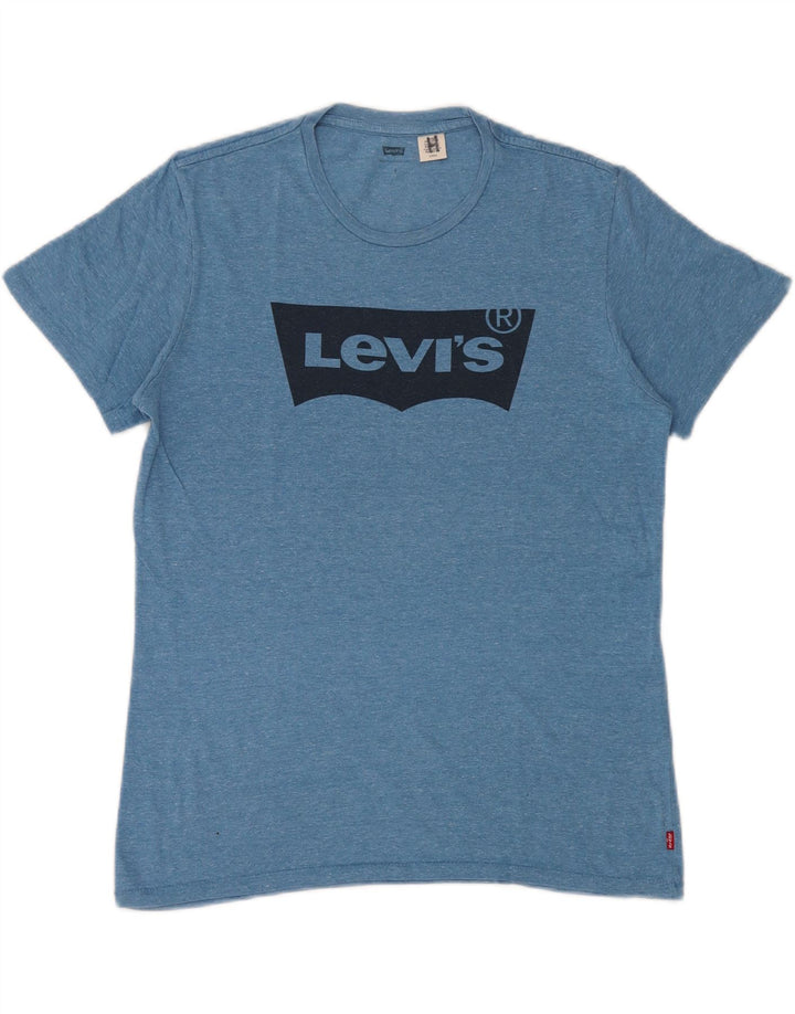 Levi's Mens Graphic T-Shirt Top Small Blue Flecked