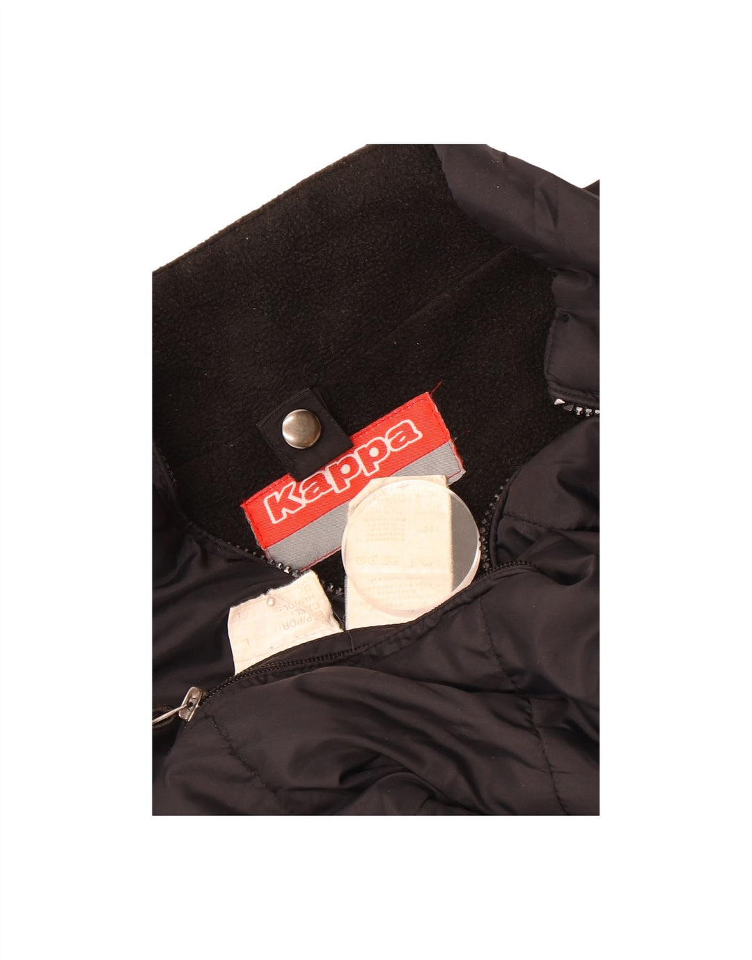 KAPPA Mens Padded Jacket UK 40 Large Black Polyamide Vintage Kappa and Second-Hand Kappa from Messina Hembry 