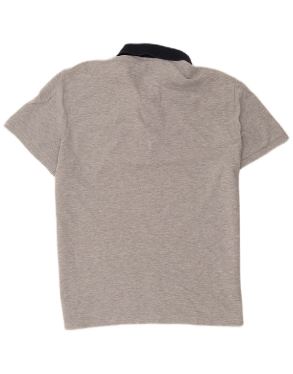 Camisa polo masculina Lacoste Regular Fit Rugby tamanho 5 grande bloco cinza