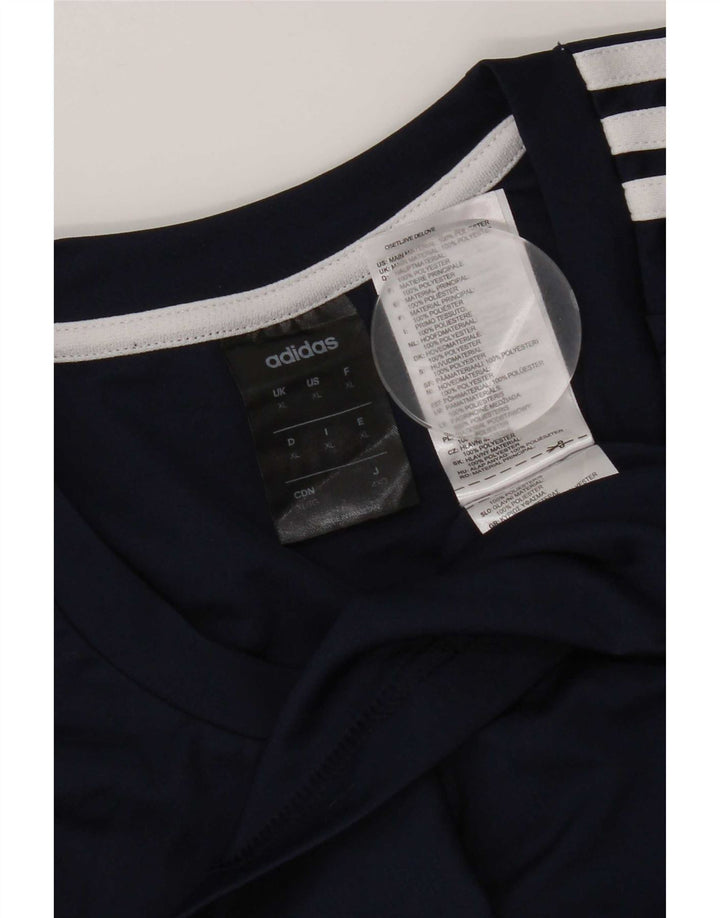 T-shirt Adidas Climalite da uomo Top XL in poliestere blu navy