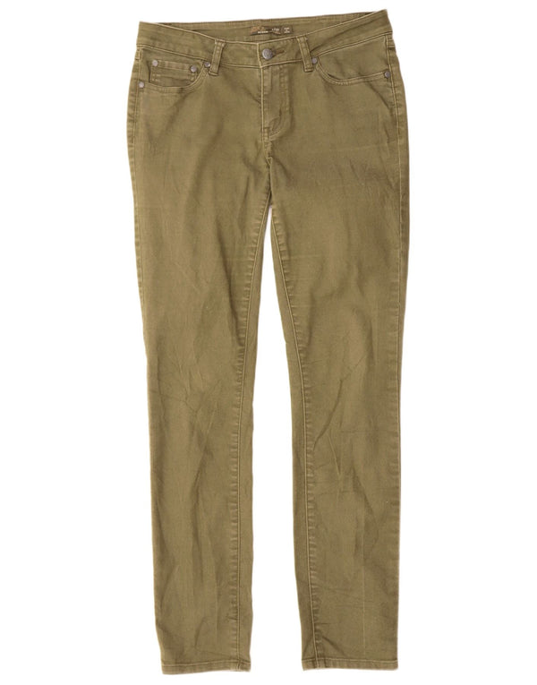 PRANA Womens Low Waist Skinny Jeans US 4 Small W27 L30 Green Cotton