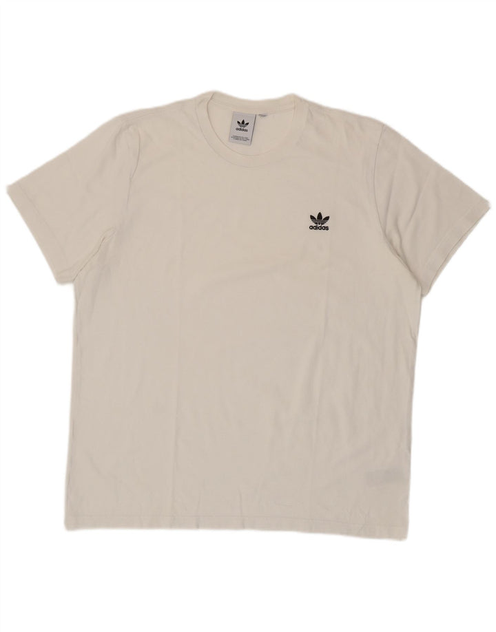 Adidas Mens T-Shirt Top XL White Cotton
