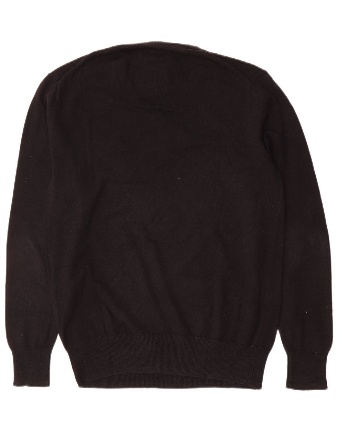 Superdry Mens V-Neck Jumper Sweater Medium Black Cotton